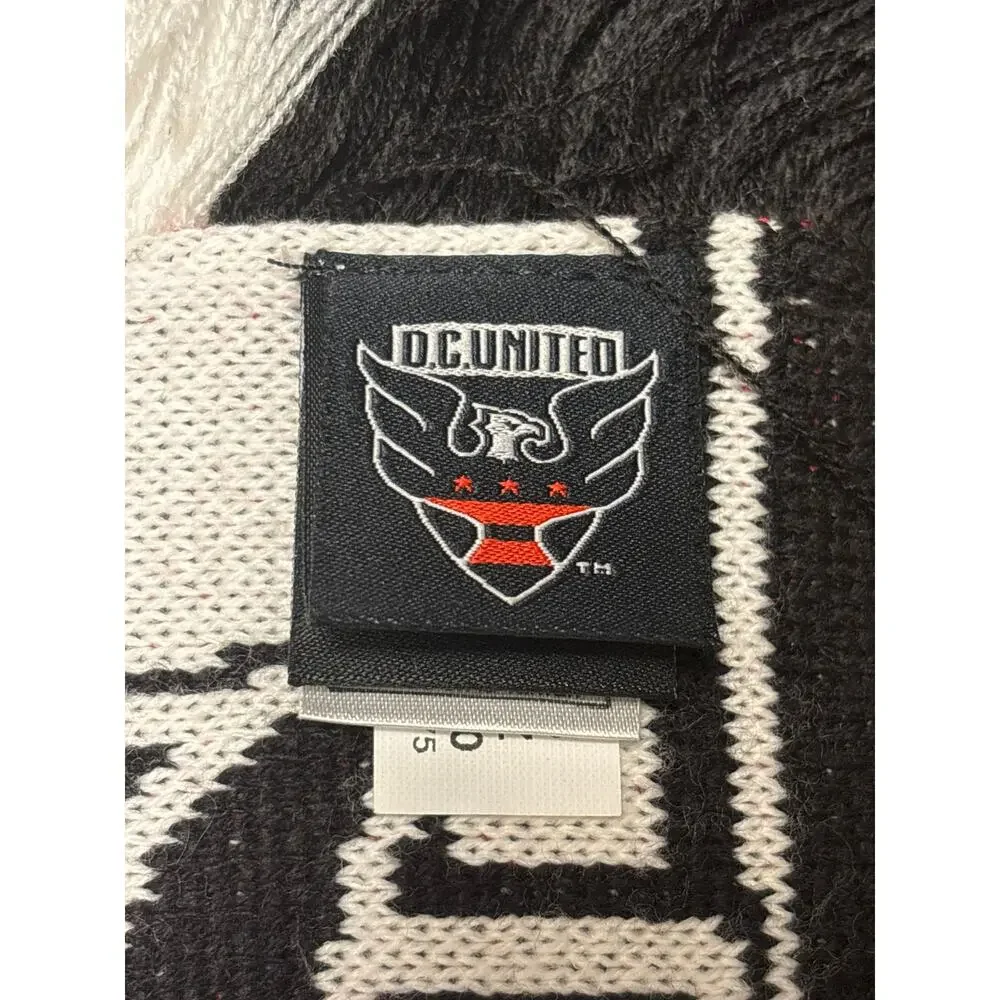 Adidas D.C. United Coaches Scarf Soccer Black White MLS Fan Gear NWT